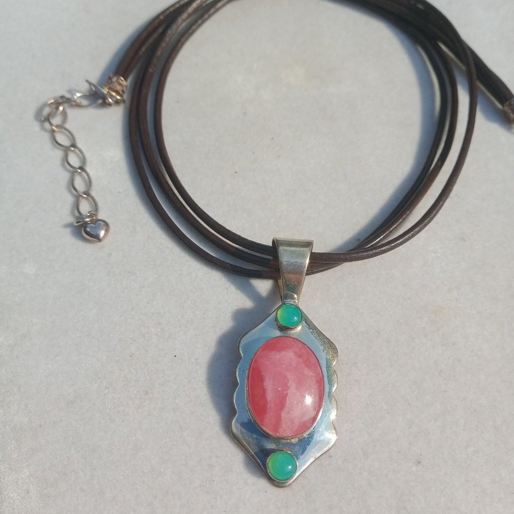 Jay King Pink and Green Pendant